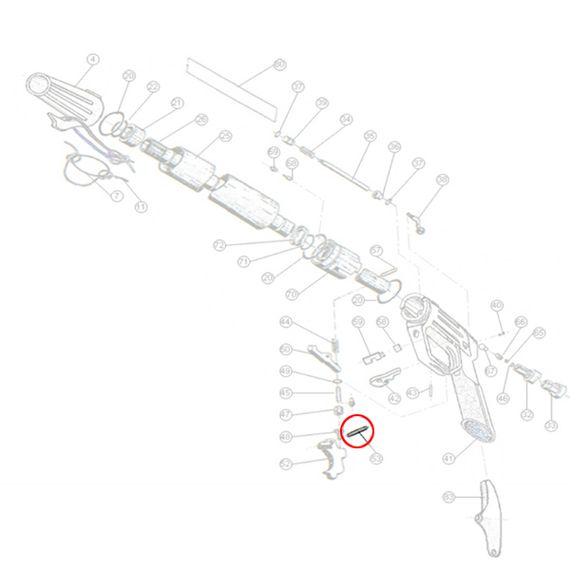 Ось 4х23,5 шептала пневматического ружья Mares Sten13, Jet