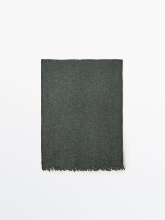 Massimo Dutti 100% кашемировый шарф, серовато-зеленый