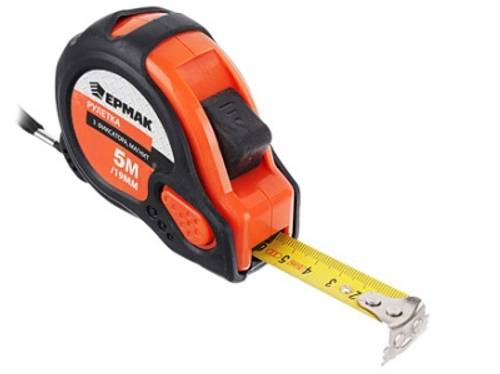 Рулетка 5м*19мм ЕРМАК Магнит 3 фиксатора