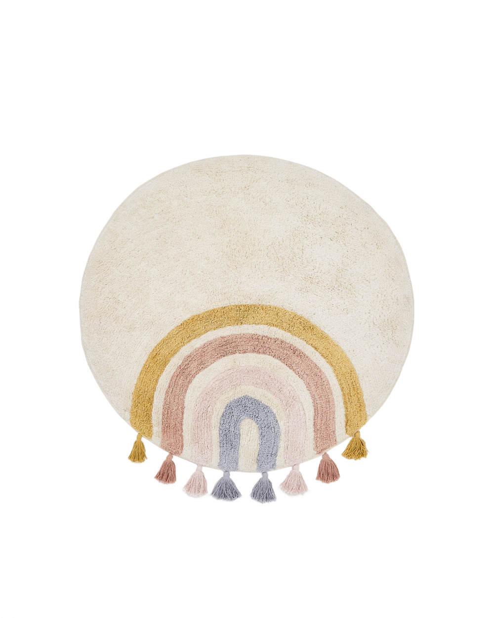 Круглый ковер Tadea 100% хлопок разноцветная радуга Ø 100 см