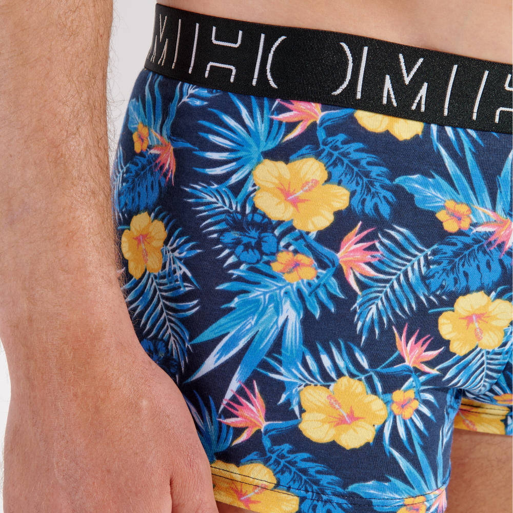 Мужские трусы боксеры набор из 3-х штук (черные, черные с принтом, серые ) HOM GINO #2 Boxer Briefs 3p 402732_40T033