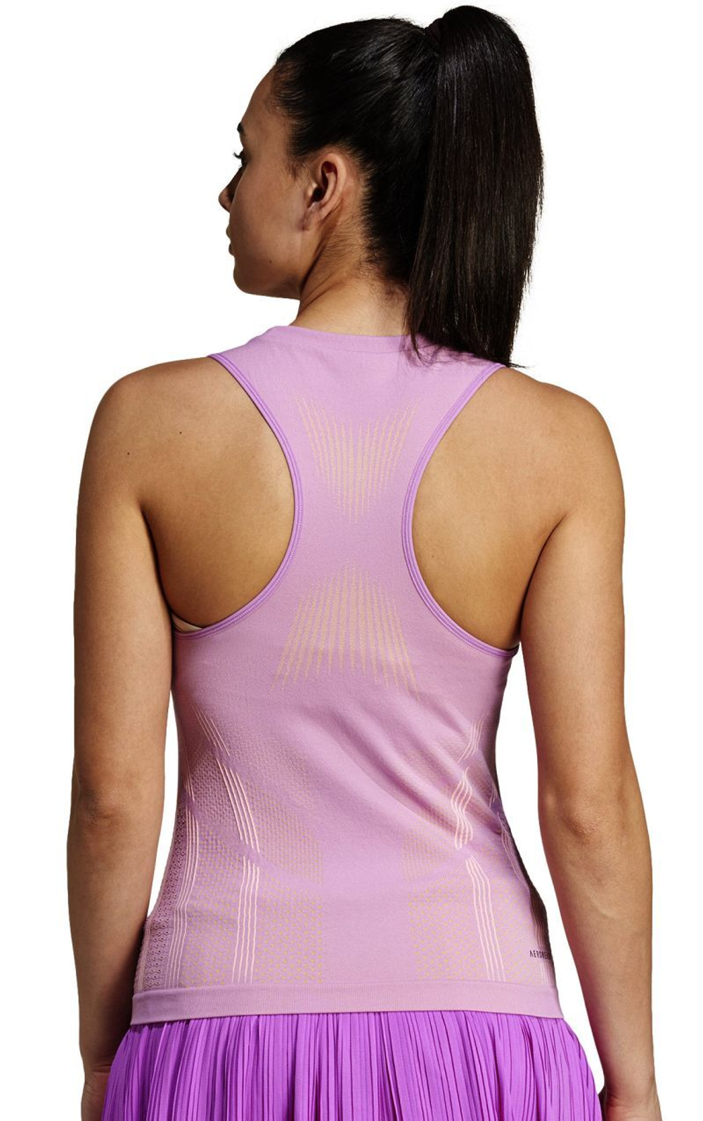 Топ теннисный Adidas Tennis Pro Aeroready Seamless Y-Tank Top - preloved purple/semi spark/pink spark