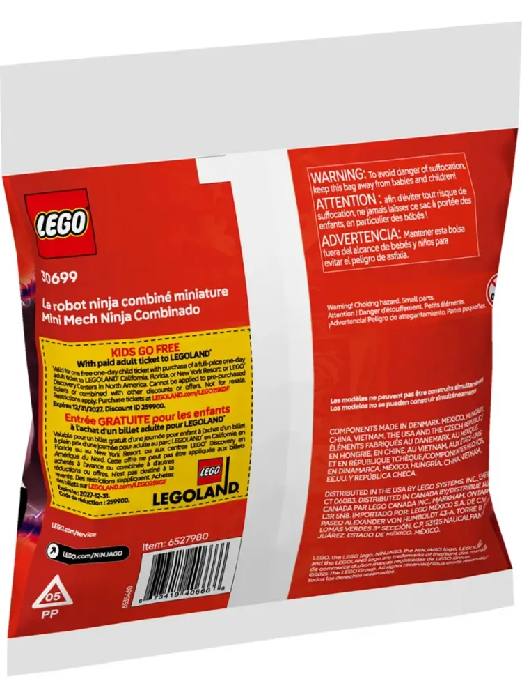 Конструктор NINJAGO 30699 Мини-Комбо-робот Ниндзя