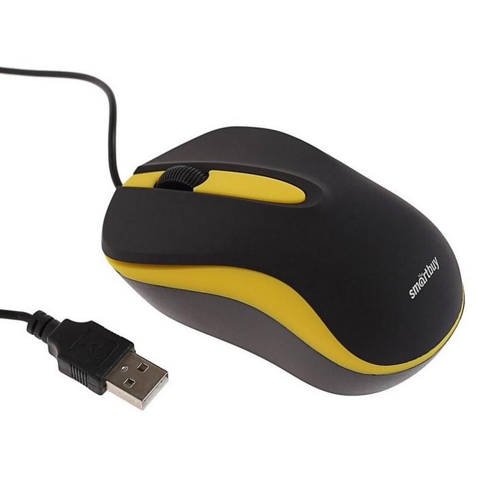 Мышь проводная SmartBuy ONE 329 (черно-желтый) (SBM-329-KY)