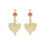 Серьги листья Ester Bijoux Тополь OR916-G BR