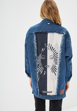 LIGVIANNI Джинсовая куртка Denim Jacket BLACK / WHITE