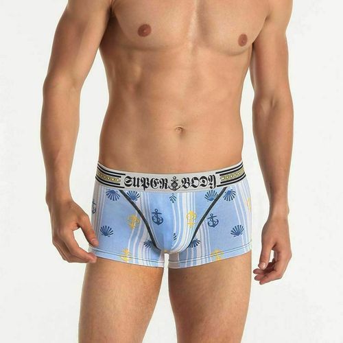 Мужские трусы боксеры голубые морские Superbody Boxer Blue