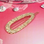 Зажим для волос на блистере «АТЛАНТА», овал, цвет золото, 6.5*2.5см (пакет с подвесом)