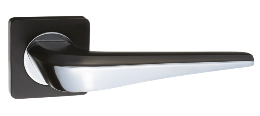 Ручка квадрат Ренц Фиоре, цвет черный/хром ЦАМ (гарантия - 10 лет)