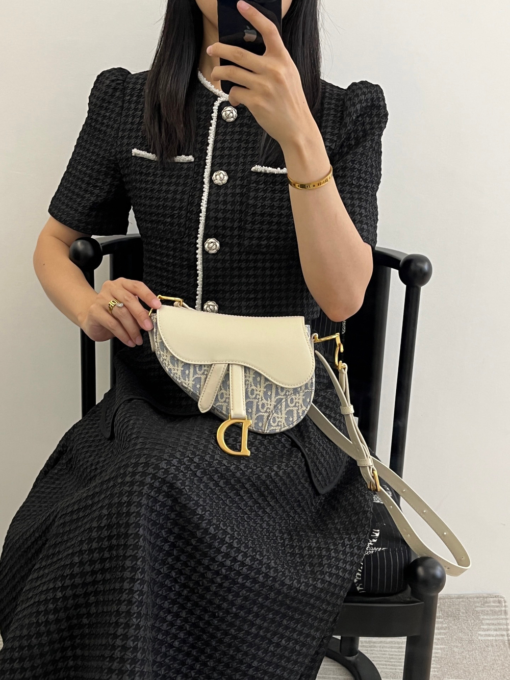 Christian Dior Mini Soft Saddle Bag With Strap