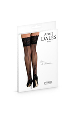 Чулки в мелкую сетку со швом на силиконовой резинке hold-up stocking denise T4 (noir/черные) (Цвет: черный)