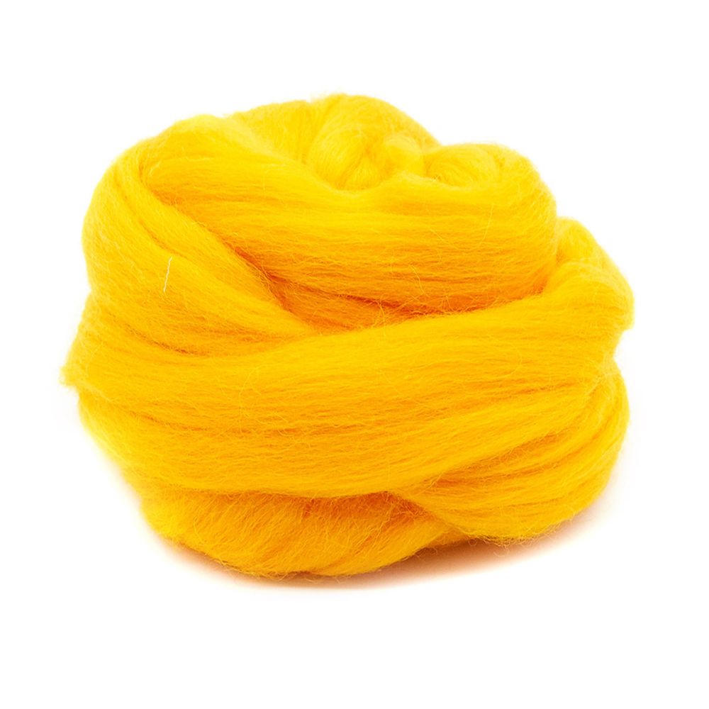 Шерсть для валяния "ТРО", полутонкая шерсть, 100г, оранжевый