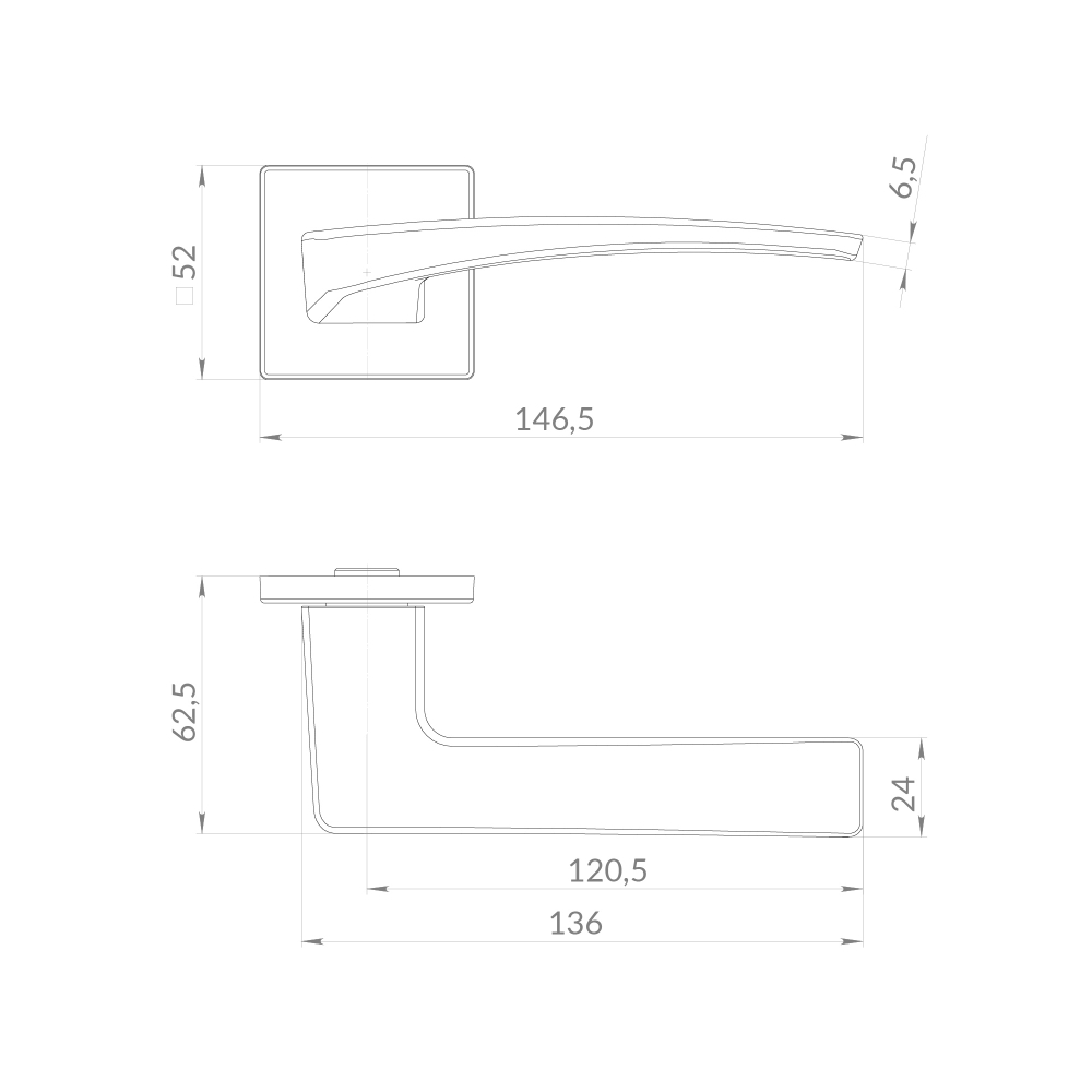 Ручка раздельная K.EST.Q52.SHARM BL-24 черный