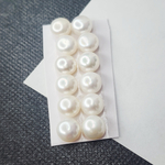 Жемчуг натуральный белый, 9мм, подушечка кабошон, полупросверленный, цена за пару