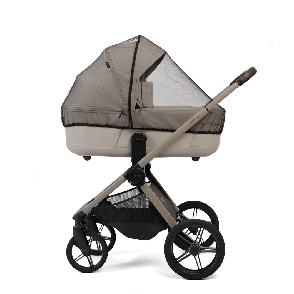 Коляска 2 в 1 Peppy Monaco thermo Latte (бежевый), рама серо-коричневая