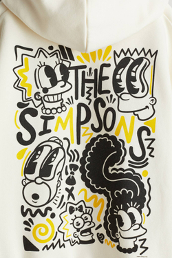 H&M Толстовка с капюшоном и принтом, белый