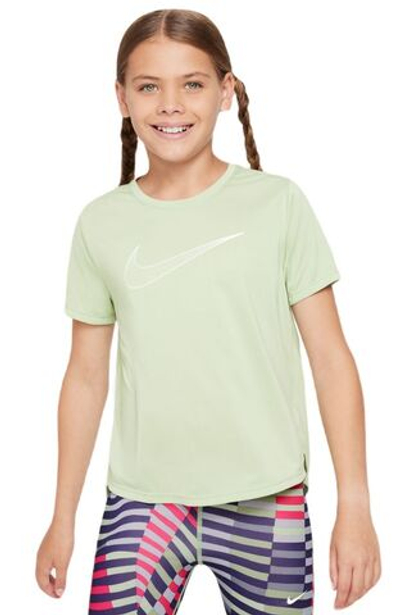 Футболка для девочки теннисная Nike Dri-Fit One Short Sleeve Top GX - honeydew/white