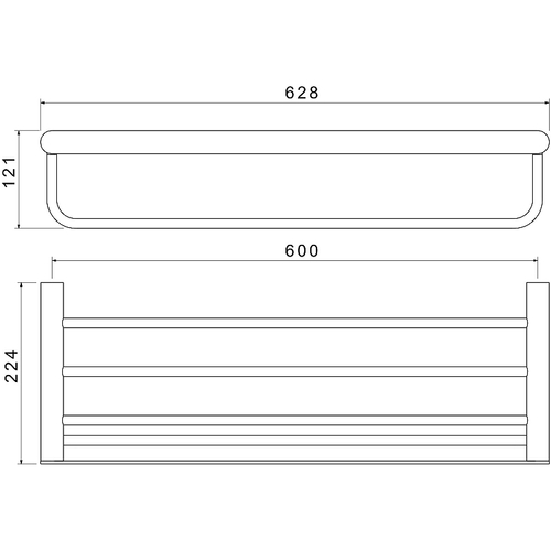 Полка для полотенец Aquatek Лира AQ4415MB Черная матовая