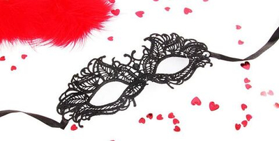 Черная ажурная текстильная маска Андреа (Цвет: черный)