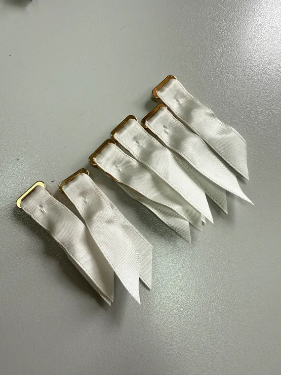 Чулкодержатель с атласной лентой 12 мм, Китай, золото/айвори 004