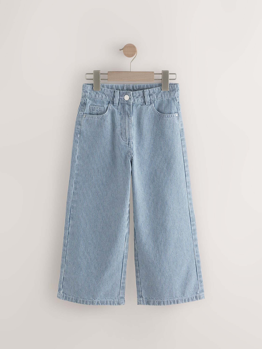 Джинсы широкие для девочки Next E89-693, Синий, Белый