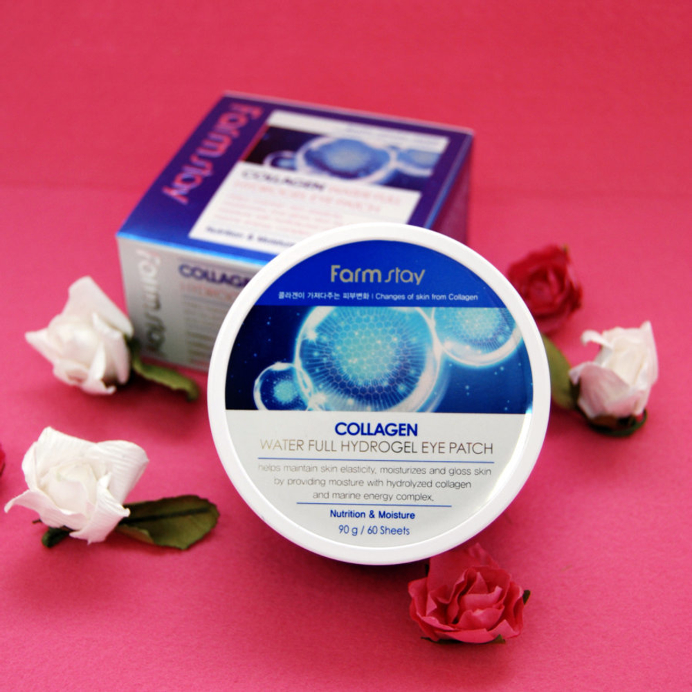 FarmStay. Гидрогелевые патчи c коллагеном Collagen Water Full Hydrogel Eye Patch