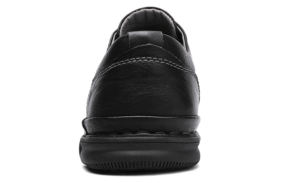 Jeep Low Top Workwear Casual Leather Shoes Black