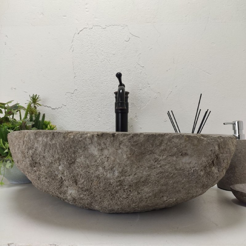 Раковина из речного камня RS-62025 (54*49*15)
