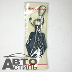 Брелок для ключей Кожа  МЕРСЕДЕС MERCEDES  Ромб с металл эмблемой с 2ным карабином