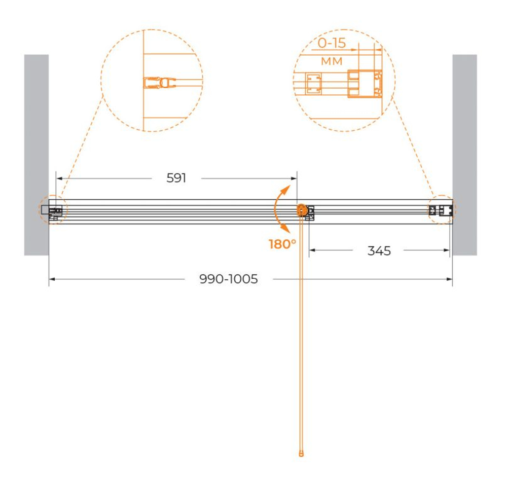 Душевая дверь Cezares URBAN-B-12-100-C-CR, 100х195, профиль хром, стекло прозрачное