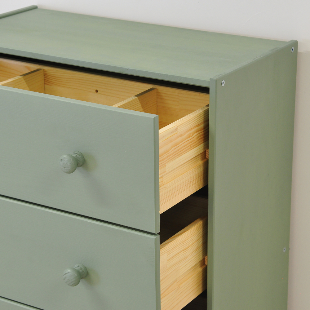 Комод Раст из сосны, 3 ящика с органайзерами, эвкалипт