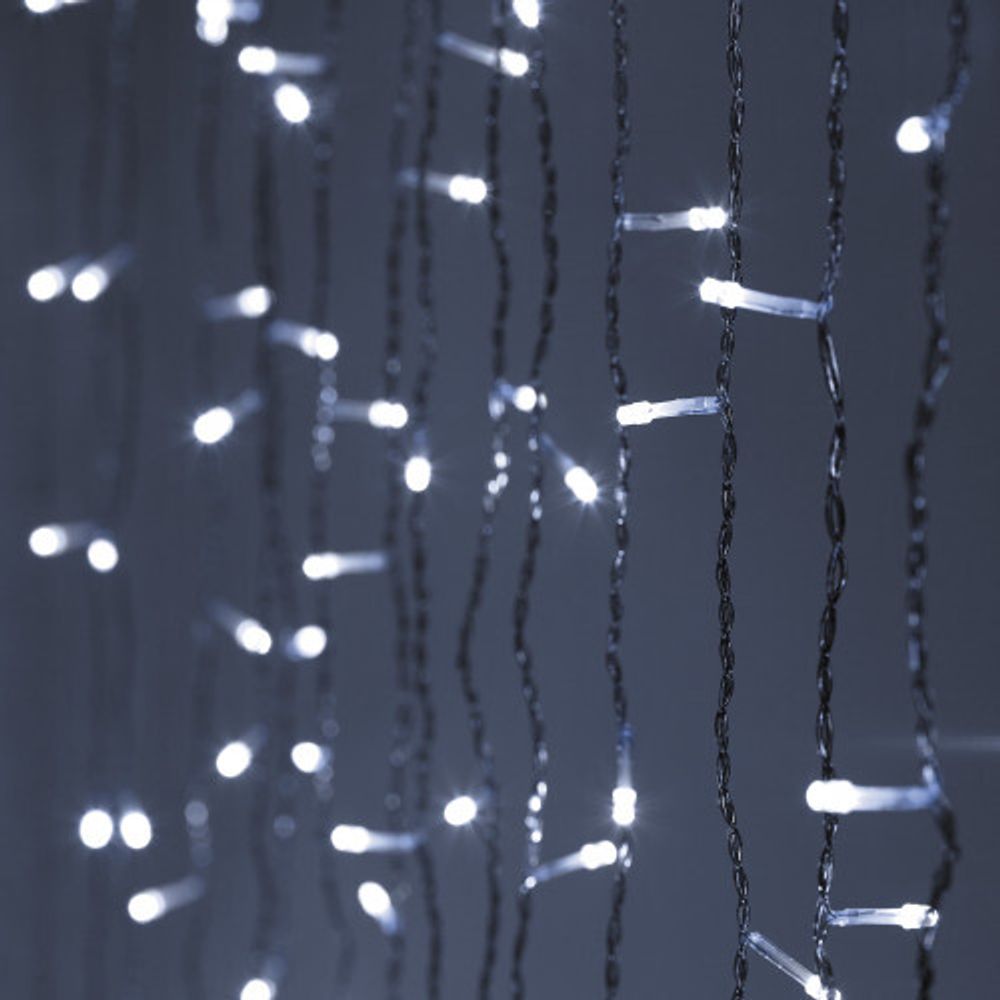 Светодиодная новогодняя гирлянда ЭРА ЕNIGW - 320W Занавес 8 режимов 3*2 м холодный белый 320 LED IP20