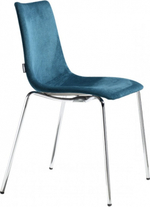 Стул с обивкой Scab Design Zebra Pop 4 legs, хром, морская волна