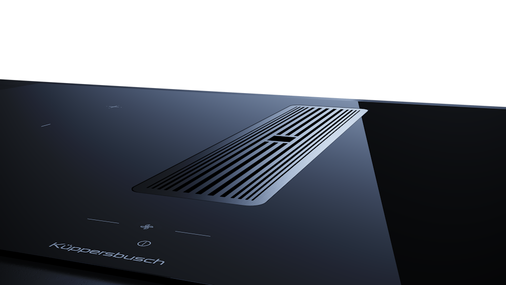 Индукционная варочная поверхность с вытяжкой Kuppersbusch с ручками из нержавеющей стали KMI 9850.1 SR-E Stainless steel