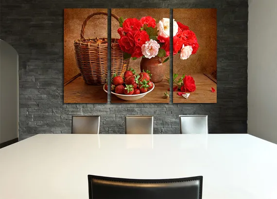 Модульная картина "Цветочная ягода"