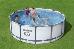 Каркасный бассейн Bestway 396х122 см + фильтр-насос 3028 л/ч, тент, лестница (5618W BW)