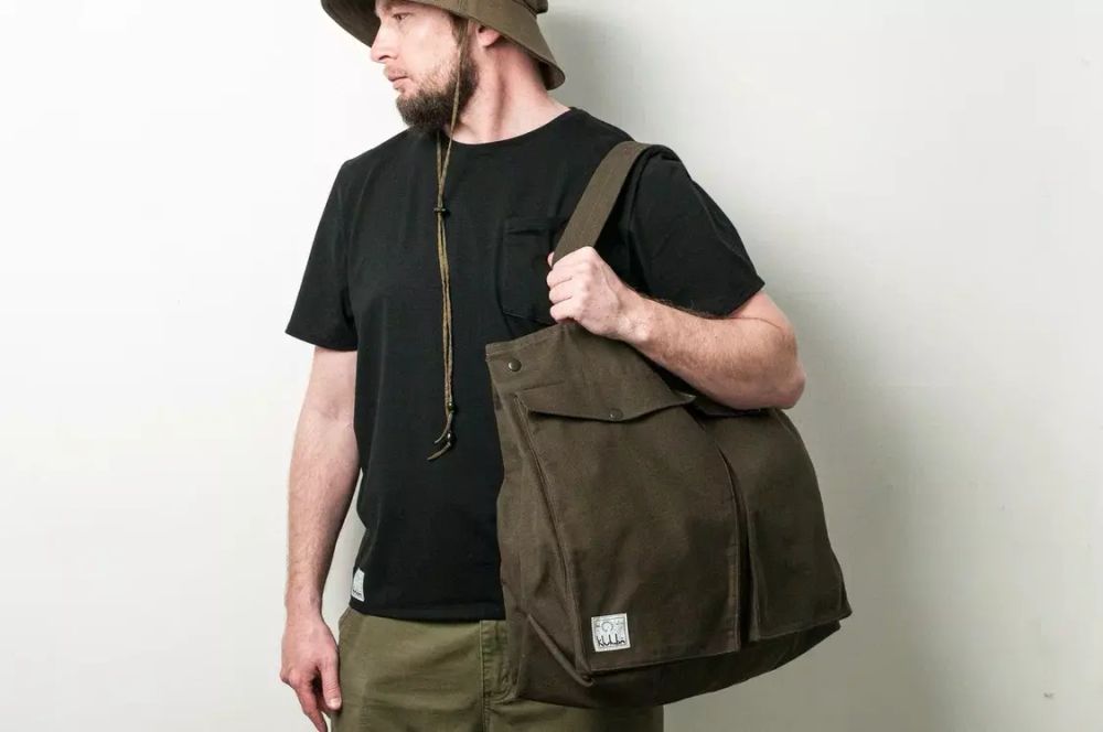 Сумка-портфель Klumba Bun-bag Большая ручной работы Темно-зеленая