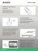 Мышь A4Tech Fstyler FM10 черный/оранжевый