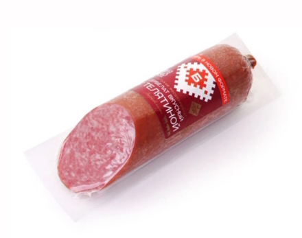 Сервелат копчено-вареный "Вкусный с телятиной" 220г. Брестский МК