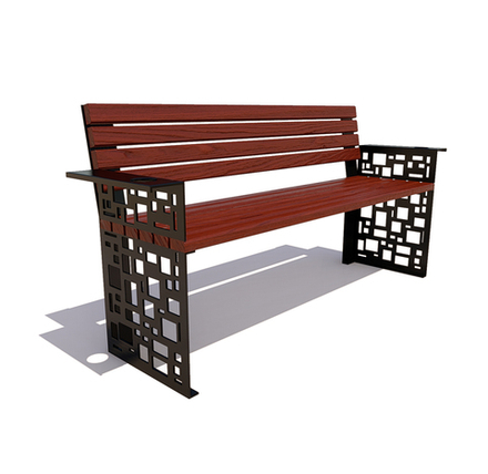 Скамейка стальная "Барселона" сосна 0,6м, махагон