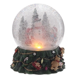 Фигурка декор в стекл шаре "Снеговик" (подсв, муз, вьюга, AAх3 н/п), D 14 см, L15,5 W15,5 H20 см