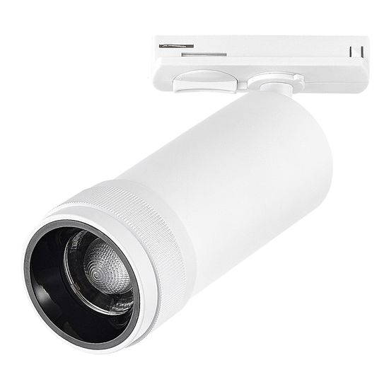 ST385.536.20TRIAC Св-к трек. Zoom Белый LED 1*20W 3000K 1 800Lm Ra 10-55о IP20 D65xH145 220V BASE