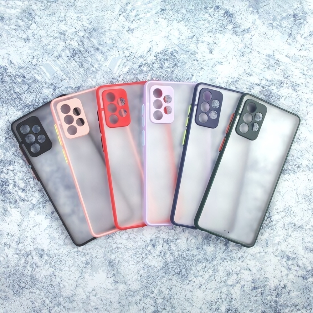 Чехол для Samsung Galaxy A72, прозрачный, матовый, 0,5 мм, 012507 Синий