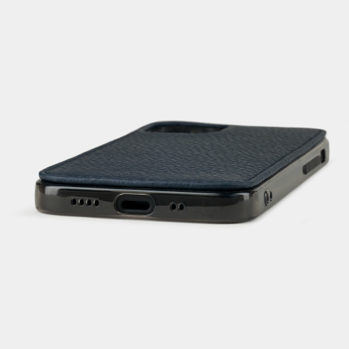 Чехол-накладка для iPhone 12 Mini из натуральной кожи теленка, цвета синий