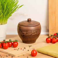 Горшок для жаркого (Гладь) 0,7 л; высота - 13 см, ширина - 13 см, длина - 13 см 69-030