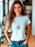 Футболка больших размеров с принтом бабочки