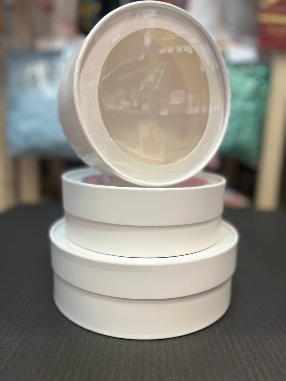 Коробка Эко-шайба с окном 16*7
