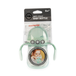Бутылочка с ручками и силиконовой соской 180 мл. Happy Baby Olive