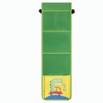 Кармашки-органайзер в шкафчик для детского сада ЮНЛАНДИЯ на резинке, 5 карманов, 21х68 см, "Crocodile", 270413