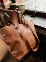 Женская сумка-шоппер из натуральной кожи цвета whisky